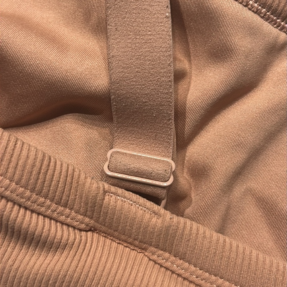Offline by Aerie Clay Color Ribbed Stretch Medium Support Bralette Size XL - Picture 3 of 6